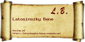 Latosinszky Bene névjegykártya